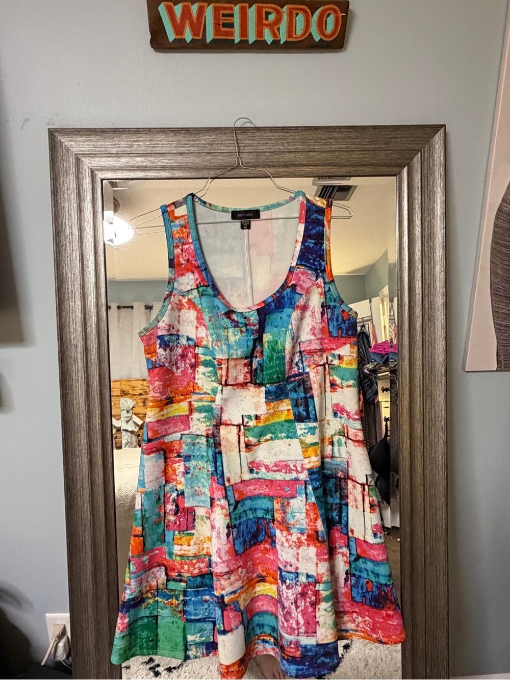 Karen Kane Multicolor Abstract Print Sleeveless Mini Dress
